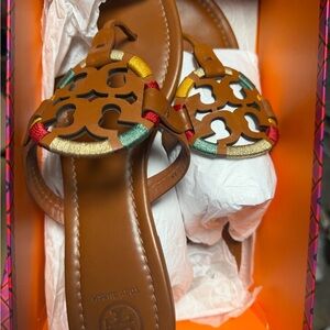 Tory Burch Brown Multicolor Flats